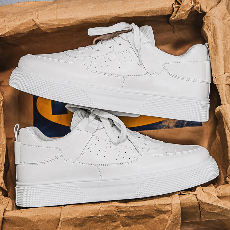 Mesh Top Layering - LOEIKAN Weiße Freizeit-Sneaker für Herren |