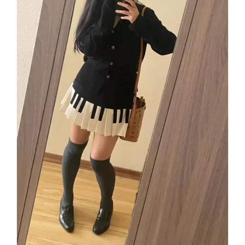 Street Fashion Korean Girl - Sommerliche Designer-Röcke für Damen: Koreanische A-Linien-Kleider