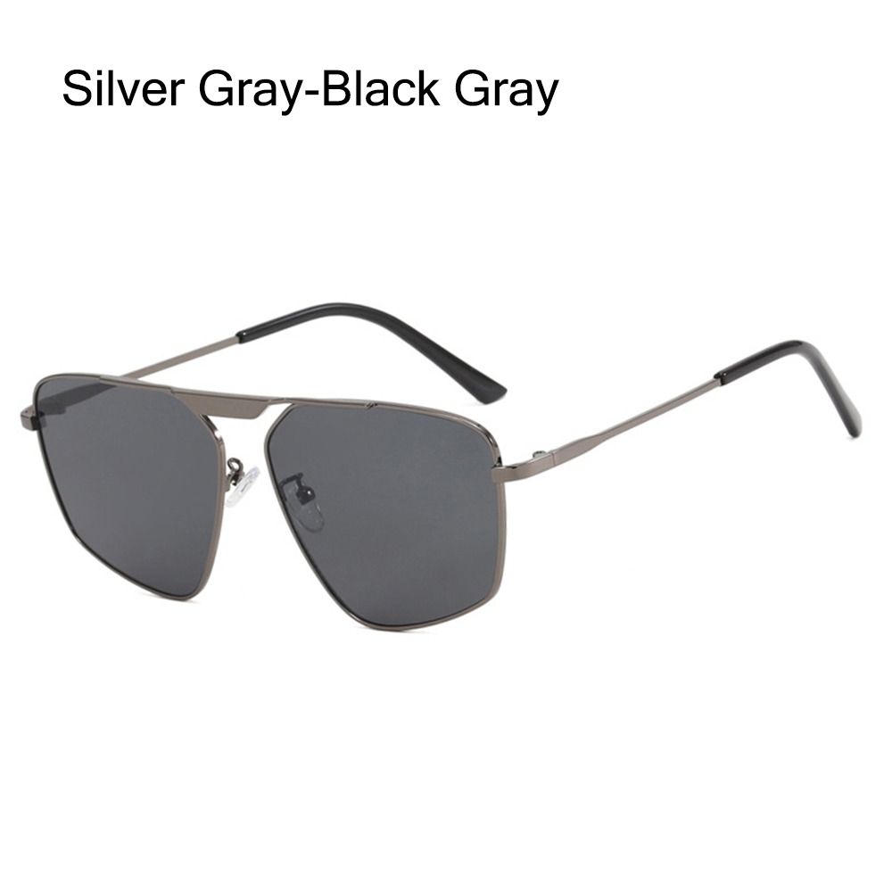 Street Fashion Shoot - Unregelmäßige polygonale Metall-Sonnenbrille mit Einzelbügel für
