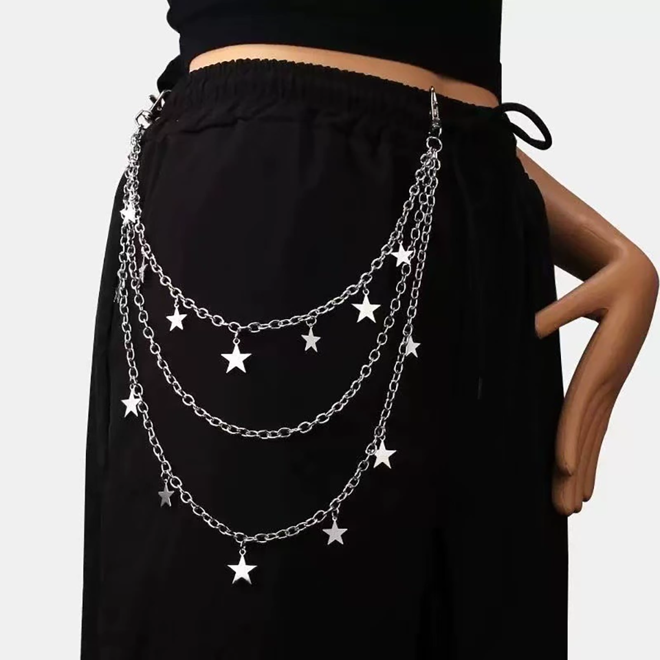 Street Fashion Jewelry - Sexy Y2K Mehrlagiger Stern-Hängeketten-Gürtel Punk Goth
