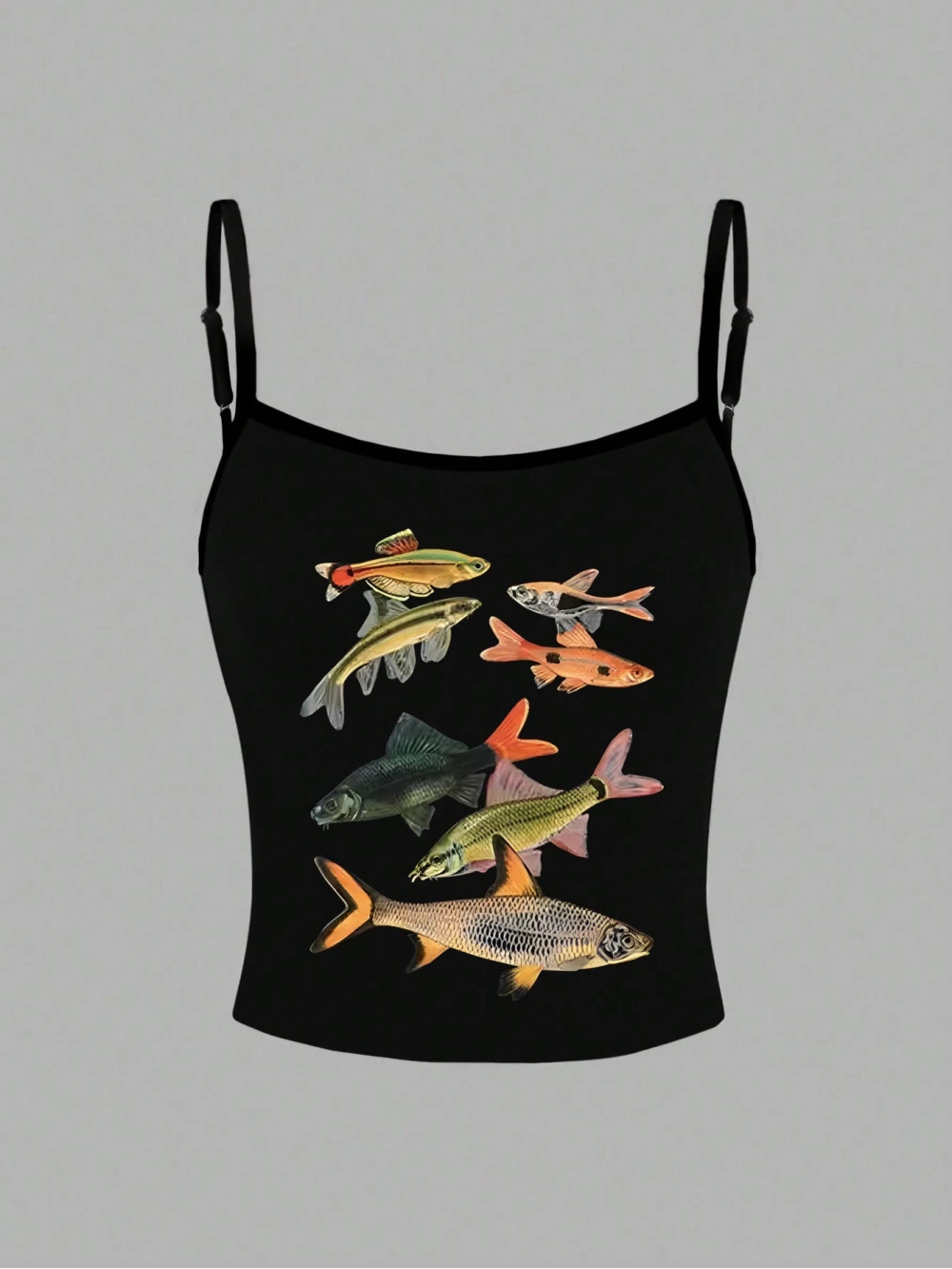 Street Fashion Look - 2026 neue Sommer-Streetwear-Trendmode Y2K Fischschwanz-Print Tanktop,