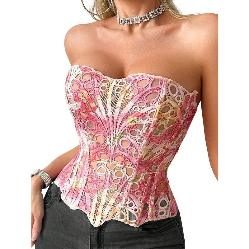 Mesh Top Layering - Sexy Korsett-Oberteil aus durchsichtigem Mesh, atmungsaktives