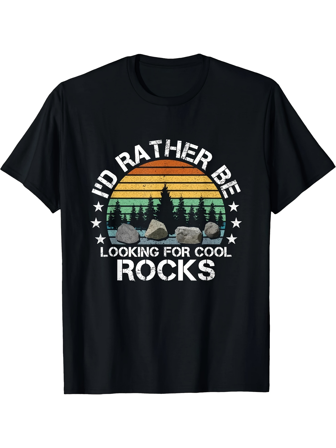 Street Fashion Look - Herren-T-Shirt mit Rock-Sammler-Grafik „I'd Rather Be