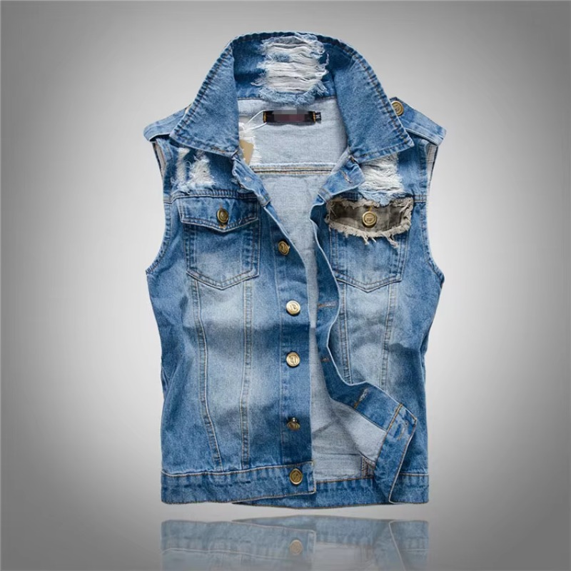 Street Fashion Style Male - Männer Slim Denim Westen Jacken Westen