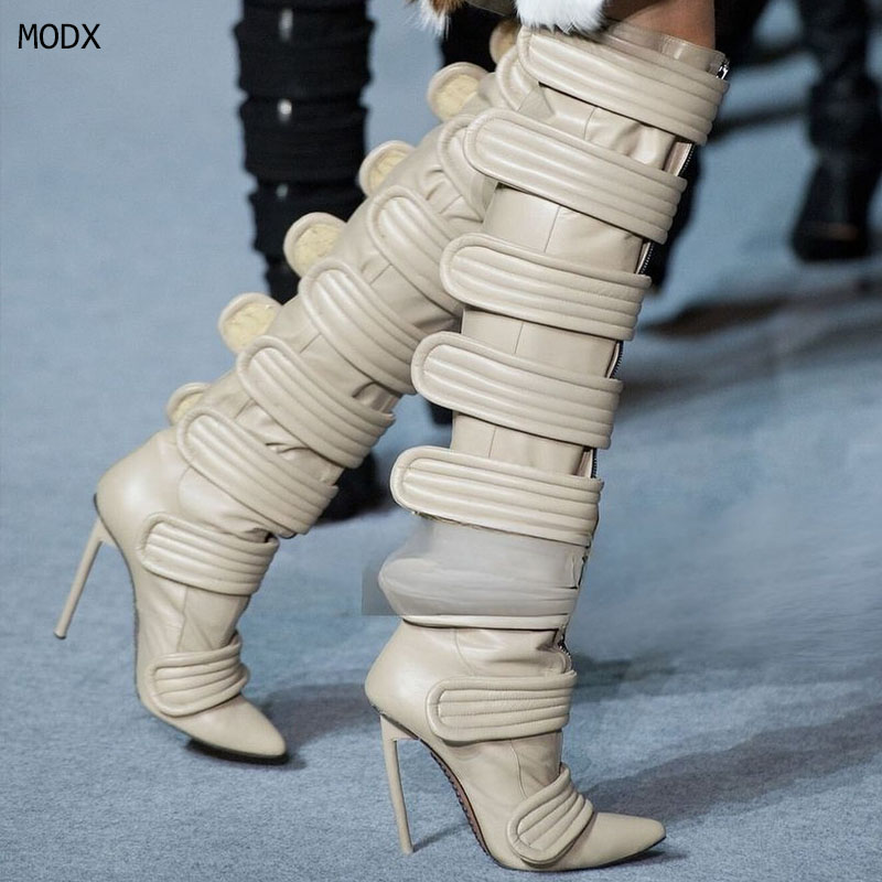 Street Fashion Rome 2026 - 2026 Spitze Overknee-Stiefel mit Frontreißverschluss Moderne