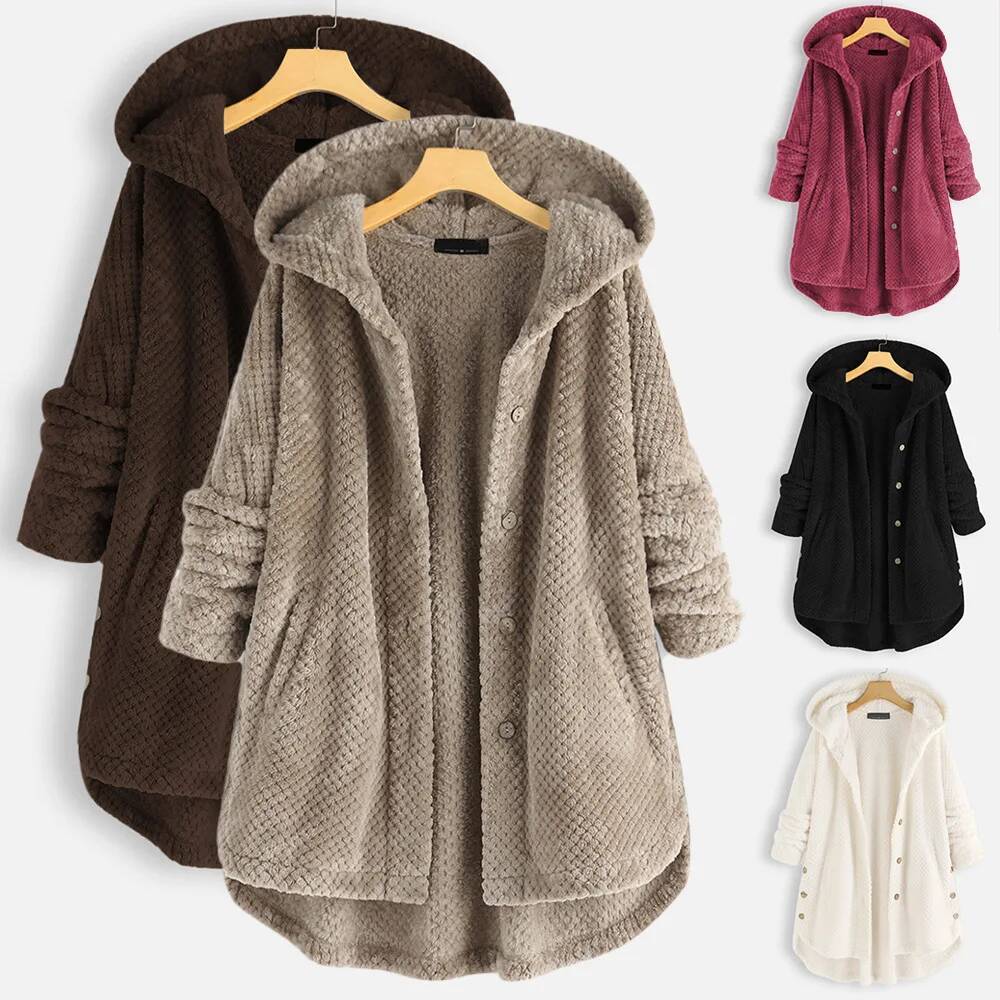 Street Fashion Taiwan - Modische doppelseitige Fleece-Kapuzenjacke in Übergröße für