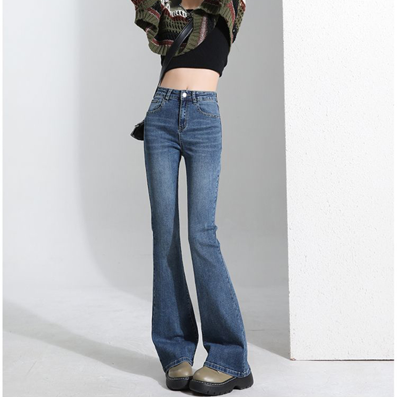 Street Fashion Korean Girl - Bestseller Mädchen Klassische Koreanische Dünne Schlagjeans