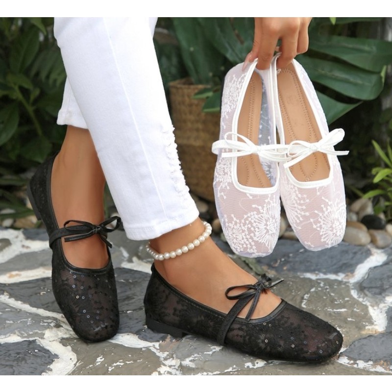 Street Fashion Rome 2026 - 2026 Frühling Spitzen-Mary-Jane-Schuhe für Damen Modische