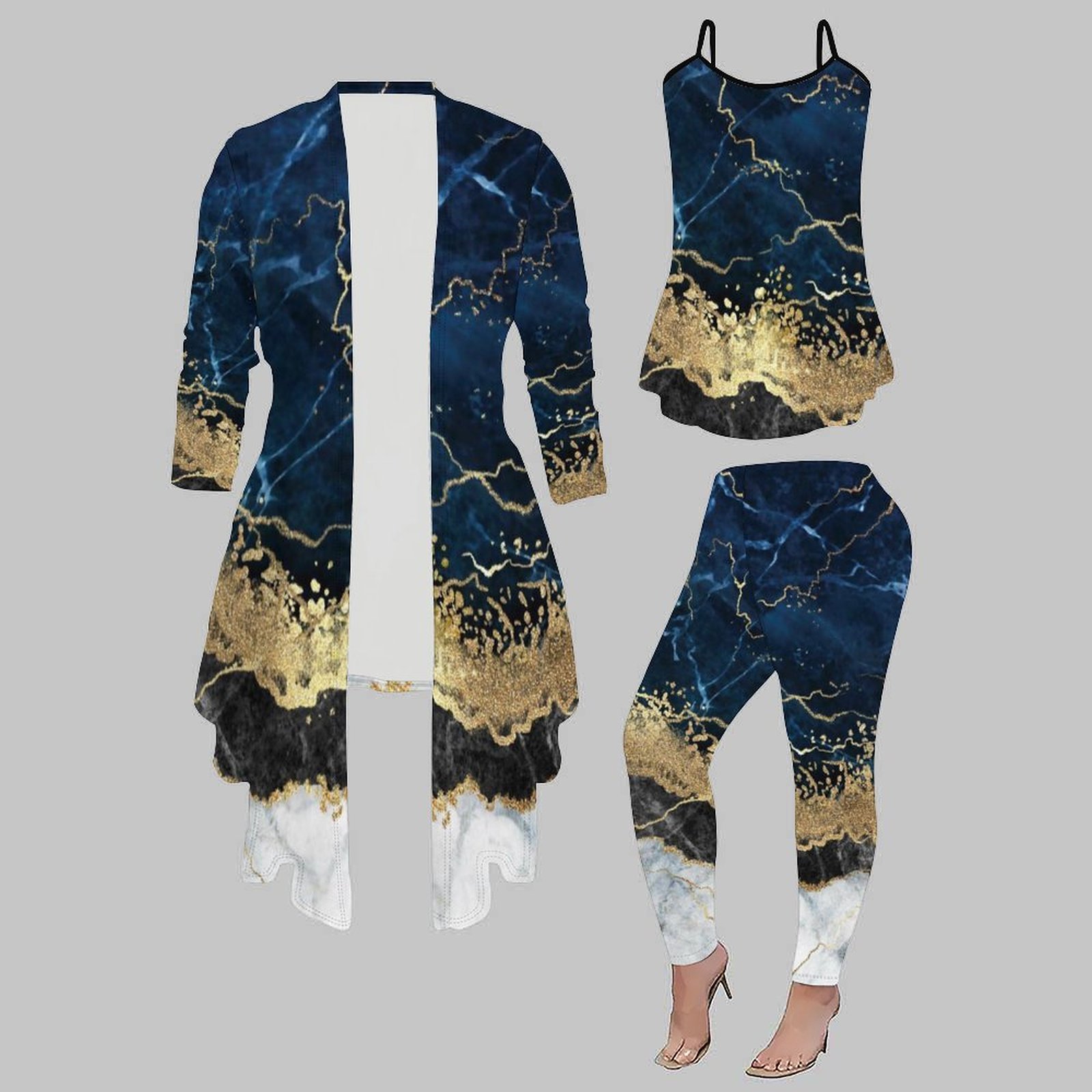 Street Fashion Vest - Elegantes Winter-Set: Figurbetonte Hose, Lässiger Streetwear-Look,