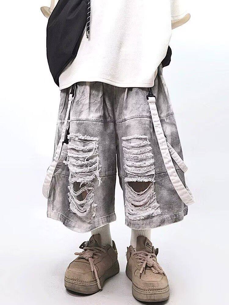 Street Fashion Style Male - Retro Hip-Hop Herren-Jeans mit Rissen, Sommerliche