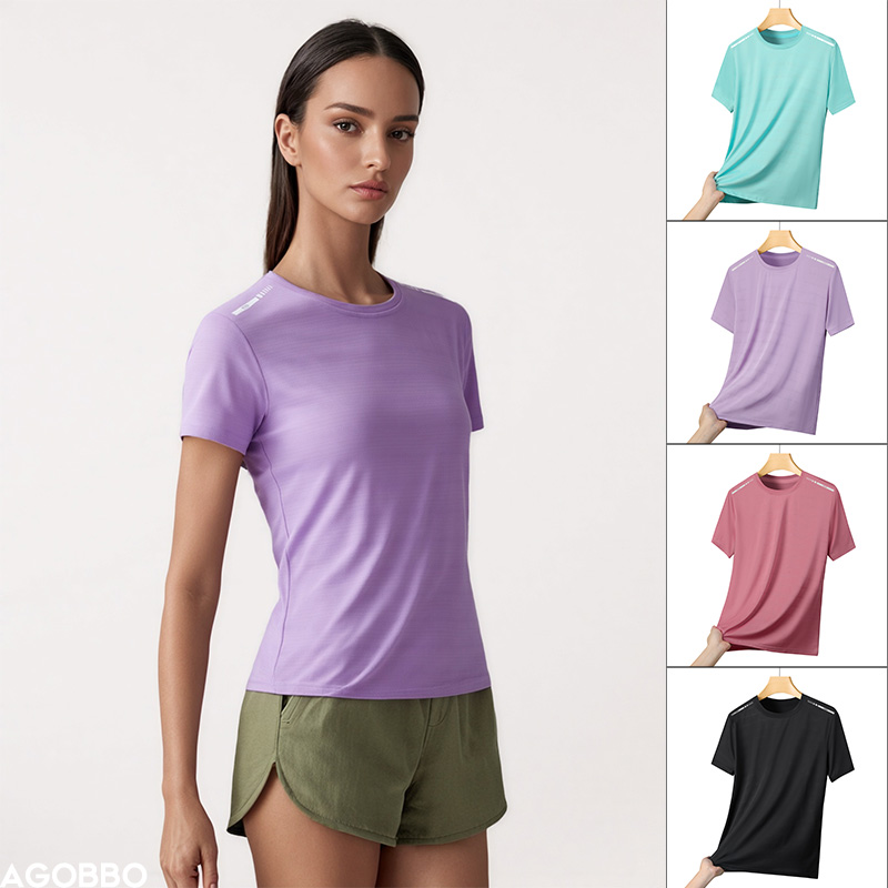 Mesh Top Layering - Reflektierendes Lauf-T-Shirt für Damen, hochelastisches, atmungsaktives,