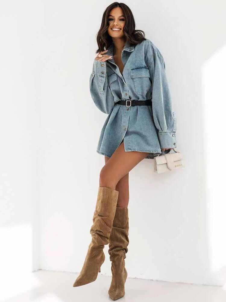 Frauen Denim Übergroße Hemd Ja – Street Fashion Taiwan Bewertung und Preis