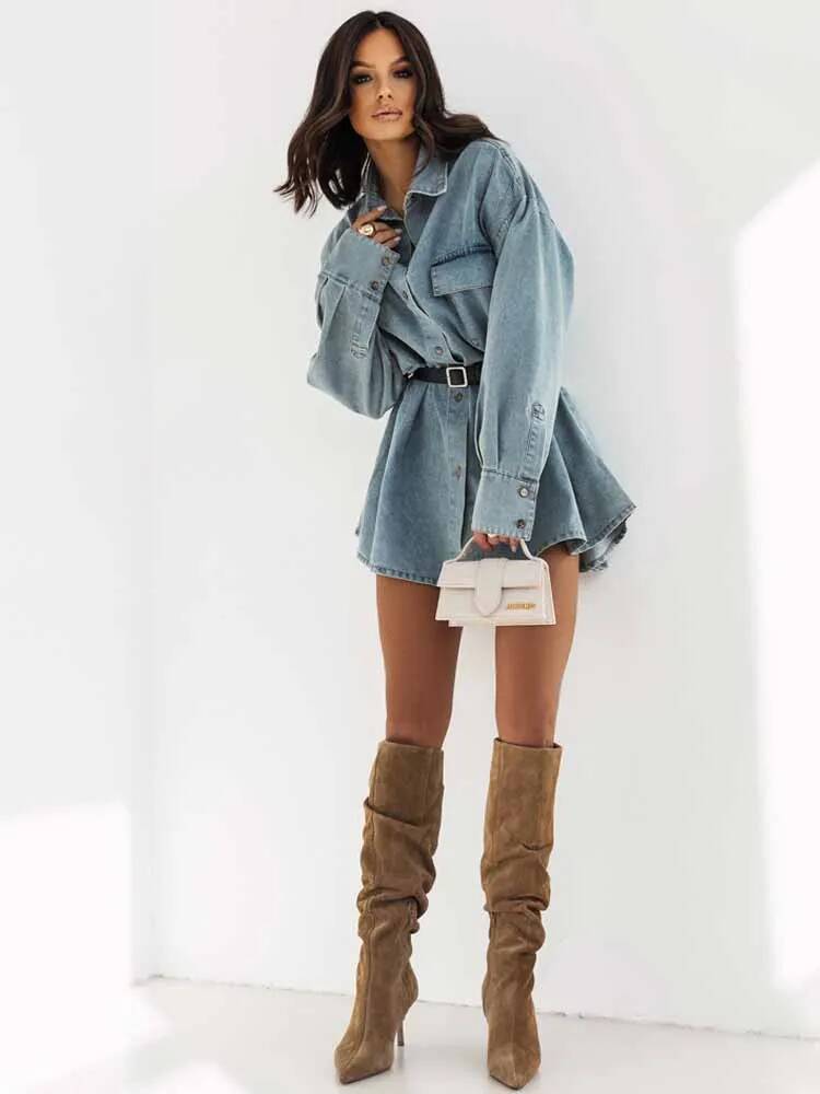 Frauen Denim Übergroße Hemd Ja – Street Fashion Taiwan Bewertung und Preis