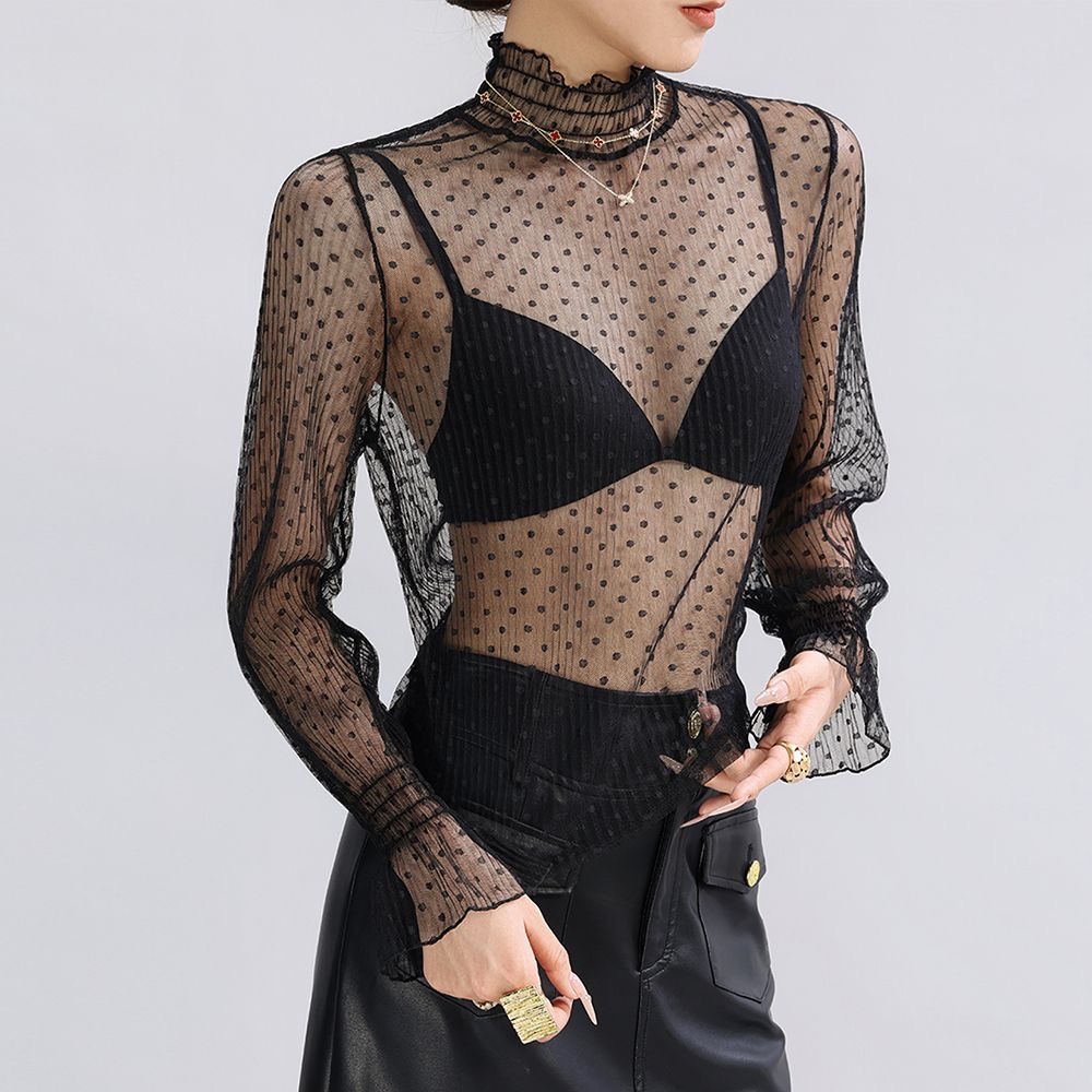 Modisches Mesh-T-Shirt mit Ste – Mesh Top Layering Bewertung und Preis