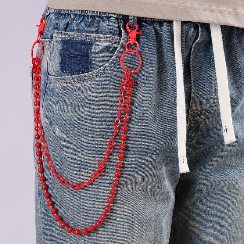 Leuchtend Rote Perlenbesetzte  – Street Fashion Jewelry Bewertung und Preis
