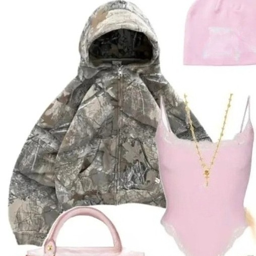 Y2K Anzug Damen Vintage 2000er – Camo Pattern Set Bewertung und Preis