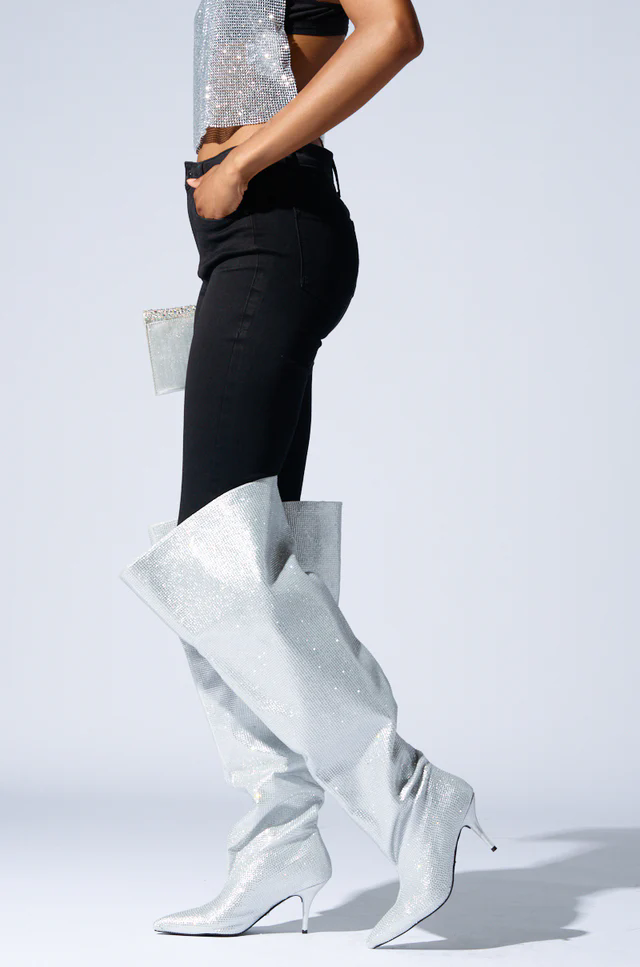 2026 kniehohe Silber Kristall  – Street Fashion Rome 2026 Bewertung und Preis