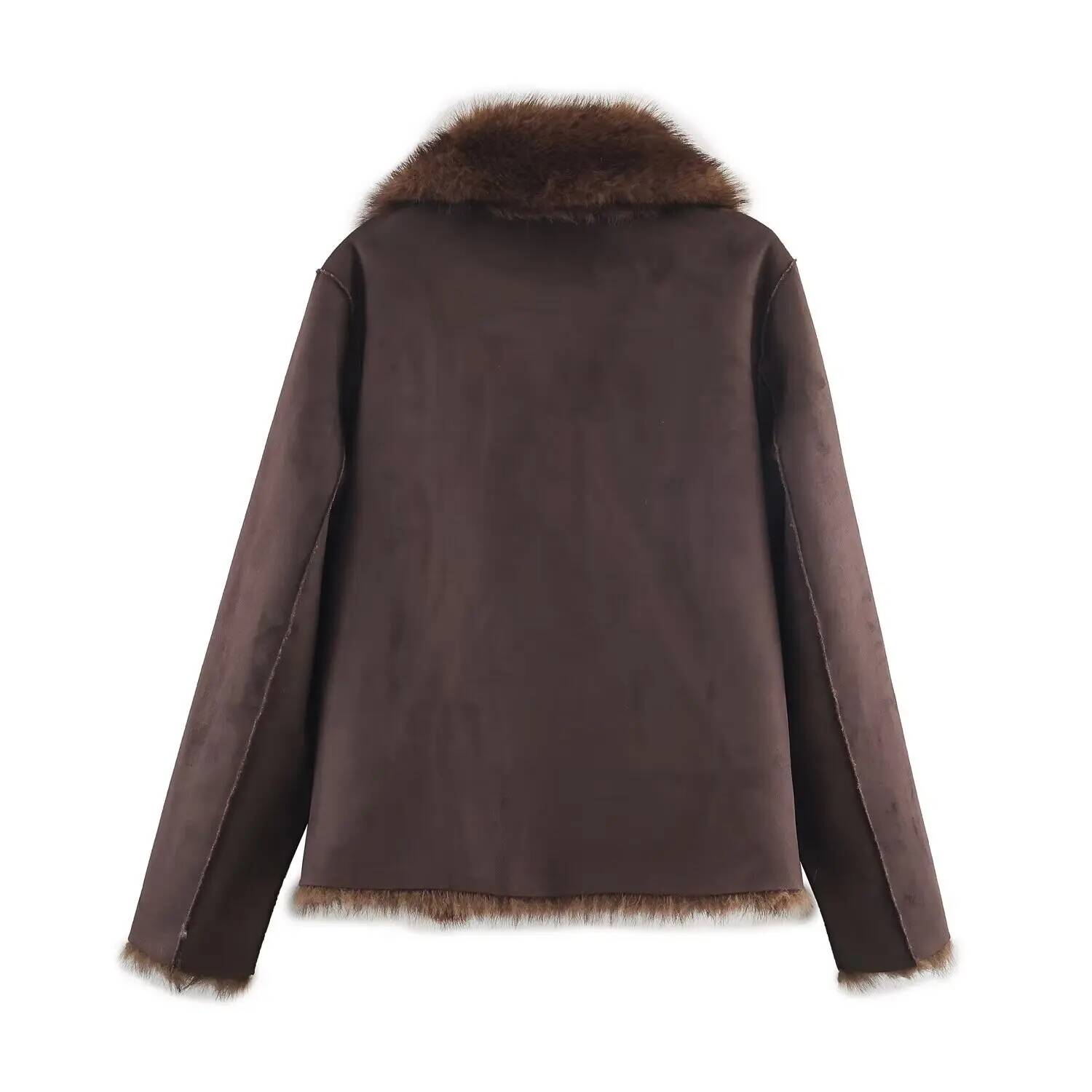 Doppelseitige Jacke mit Kunstf – Street Fashion Taiwan Bewertung und Preis