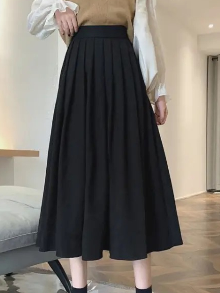 Damen Vintage Falten rock hohe – Street Fashion Korean Girl Bewertung und Preis