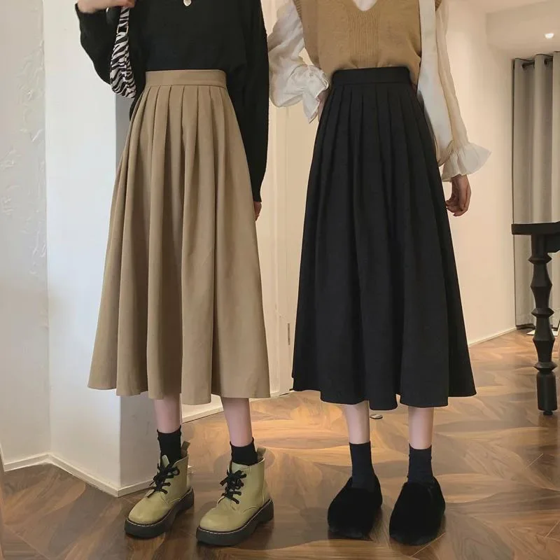 Damen Vintage Falten rock hohe – Street Fashion Korean Girl Bewertung und Preis