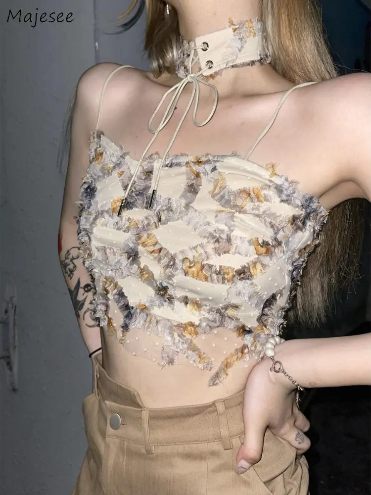 Camis Frauen Sommer Print Crop – Street Fashion Korean Girl Bewertung und Preis