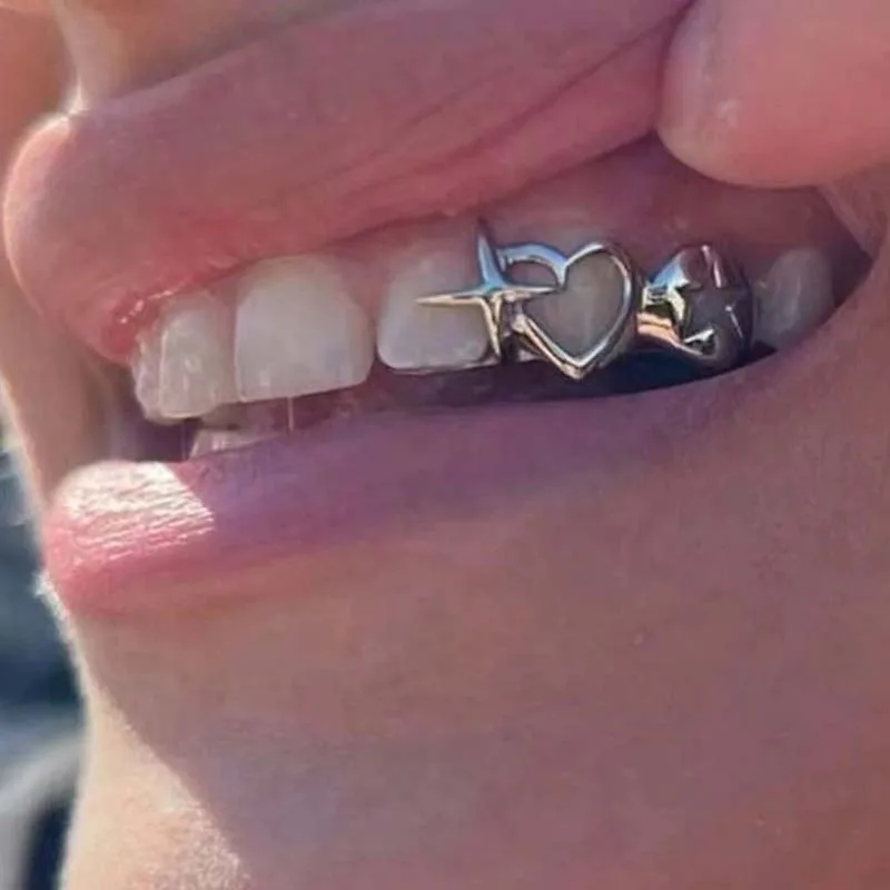 Punk Hip Hop Hohl Herz Zähne K – Street Fashion Jewelry Bewertung und Preis
