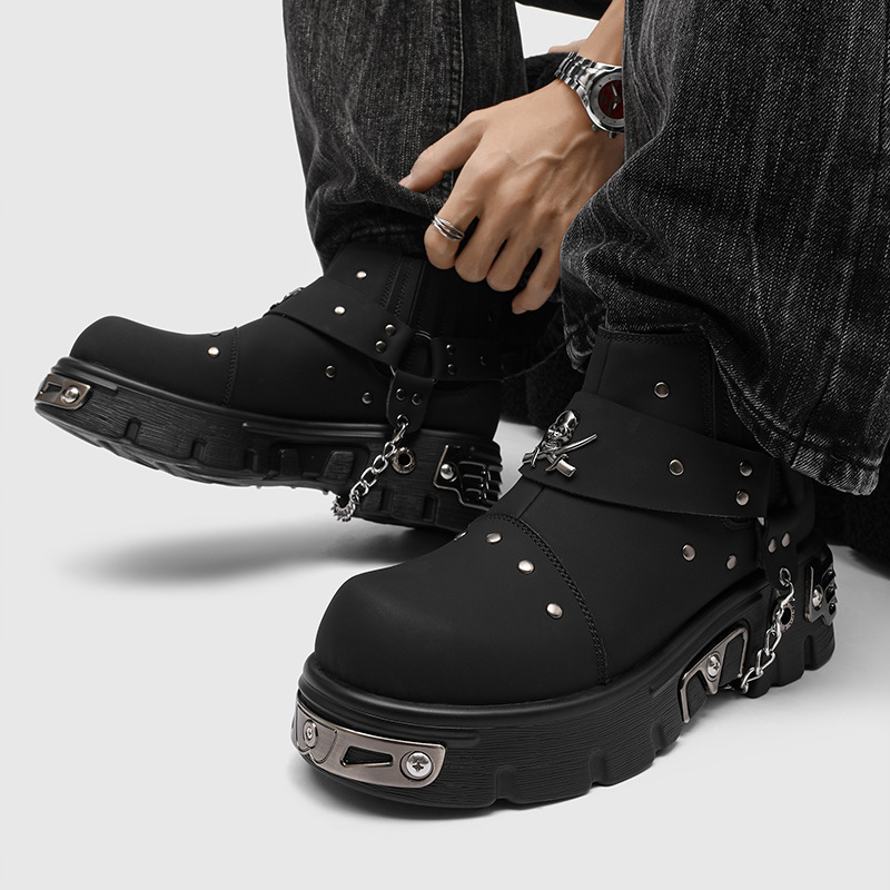 Rock Punk Metall Patchwork Mot – Street Fashion Style Male Bewertung und Preis