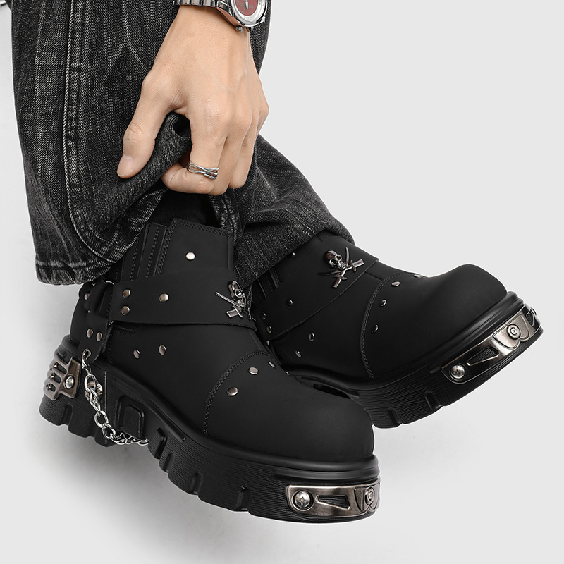 Rock Punk Metall Patchwork Mot – Street Fashion Style Male Bewertung und Preis