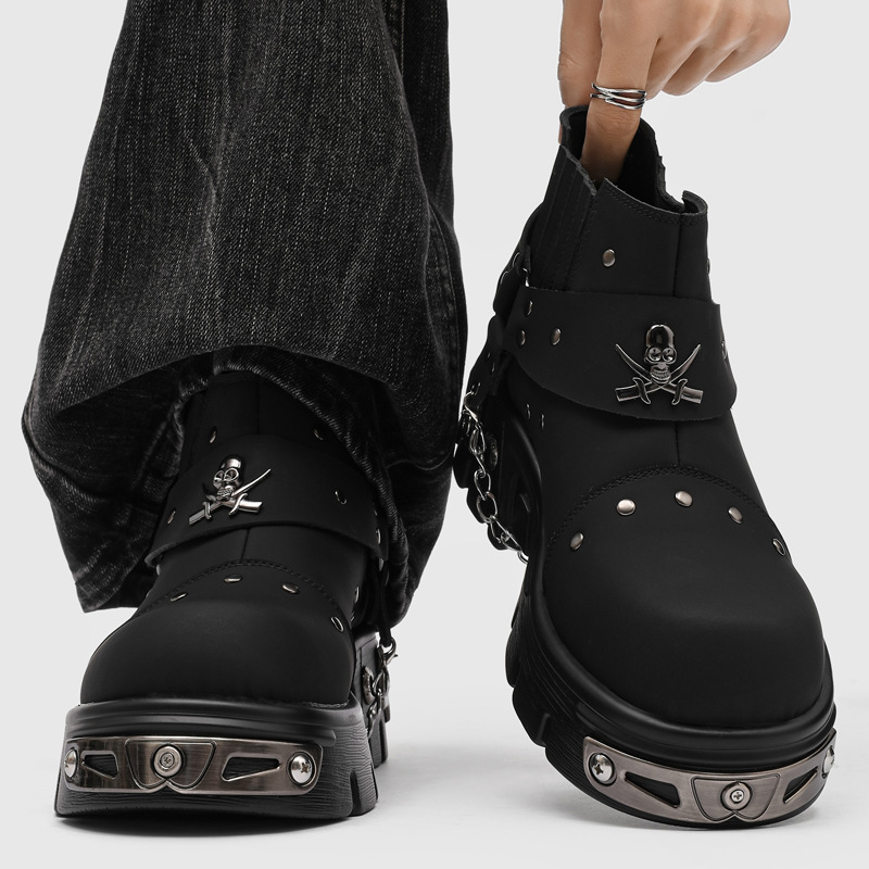 Rock Punk Metall Patchwork Mot – Street Fashion Style Male Bewertung und Preis