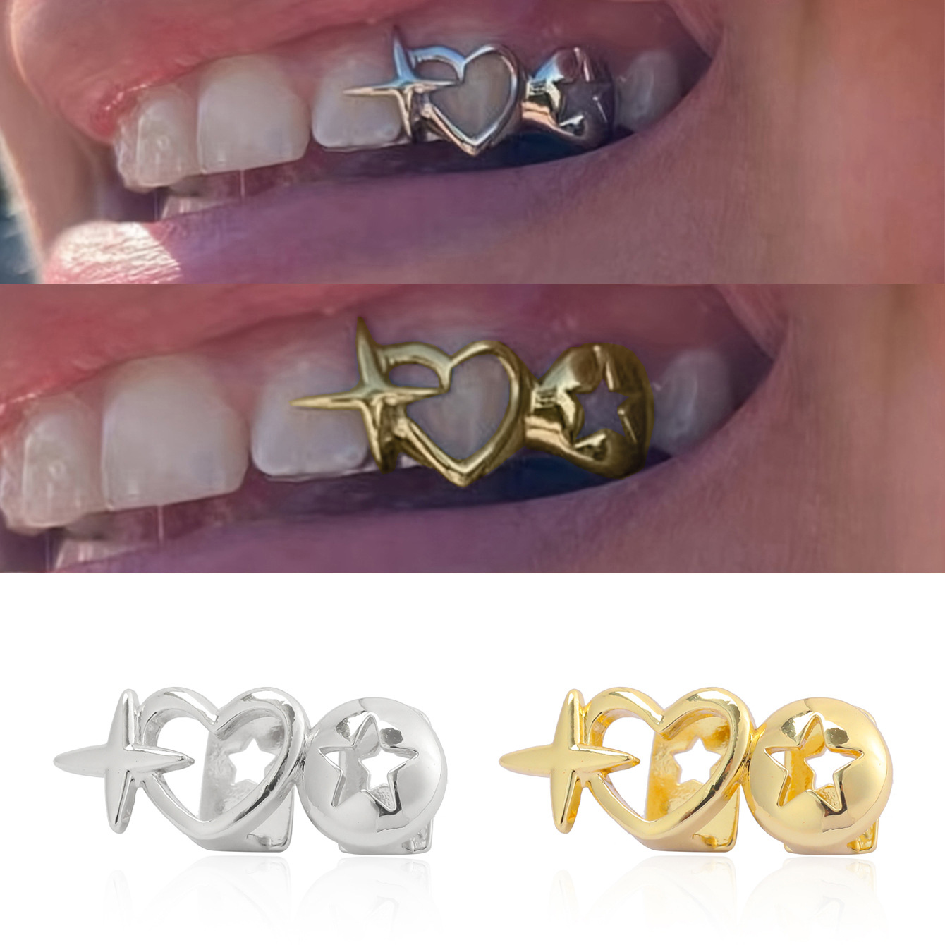 Punk Hip Hop Hohl Herz Zähne K – Street Fashion Jewelry Bewertung und Preis