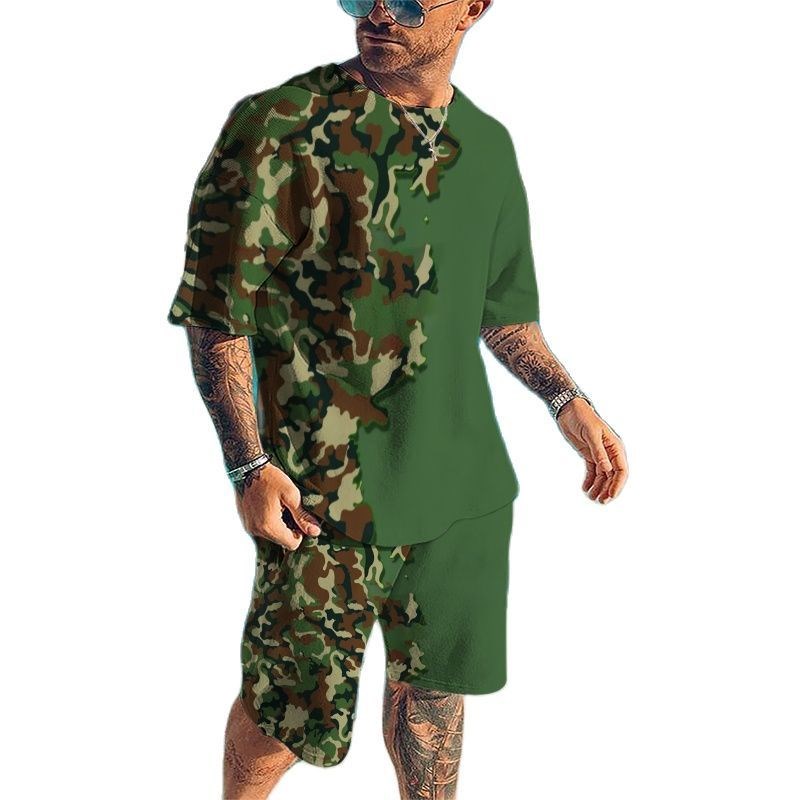 Sommer Neue männer Trainingsan – Camo Pattern Set Bewertung und Preis